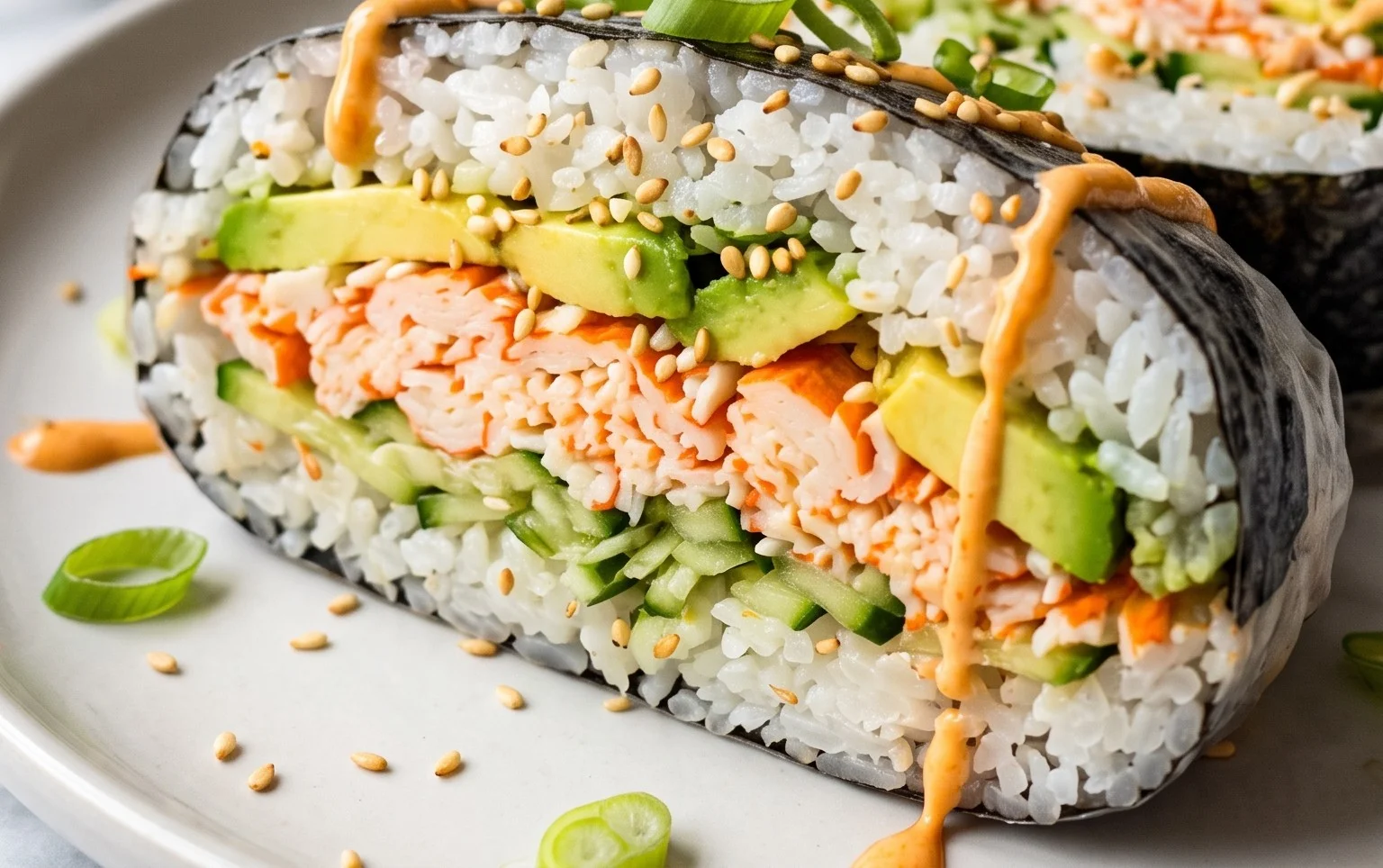 California Roll Rice Paper Sushi Sandwich (Onigirazu)